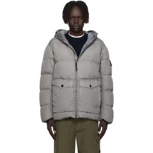 스톤아일랜드 패딩 그레이 4100011 후드 나일론 다운 재킷 252828M178030