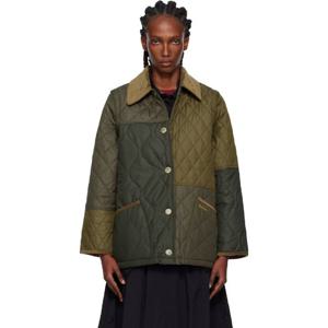 바버 재킷 그린 로리 퀼팅 재킷 252390F063007