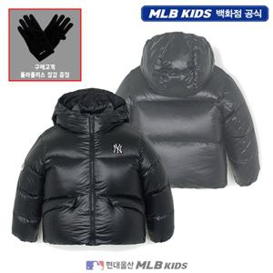 [MLB키즈US] (7FDJB2556-50BKS) [플리스장갑증정] 걸스 프리즘 립스탑 크롭 덕다운 아동패딩 키즈패딩