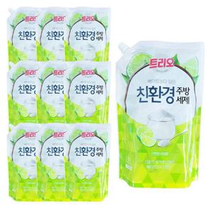 트리오 베이킹소다 담은 주방세제 라임향 1.2L 10개 주방세제 세제리필 베이킹소다 주방세제리필 라임