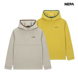 [네파] 공용 스트라이프 플리스 후드형 집업티셔츠 7KF6015