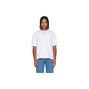 마린세르 티셔츠 화이트 문 로고 저지 루즈 핏 S S 티셔츠 252020M213009