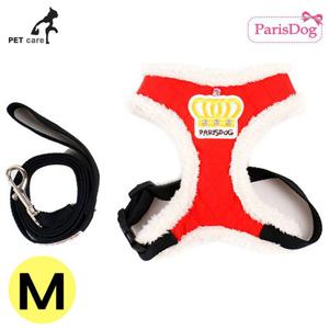 개줄 패리스독 크라운 패딩 하네스 (레드) (M) 애견용품