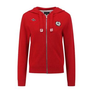 파리게이츠골프자켓 NQC 521D4SD674_RE 여성 울캐시 로고 패치 후드 집업 가디건