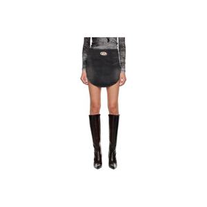 디젤 미니스커트 블랙 드 바니 S 데님 미니 스커트 252001F090000