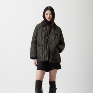 [주크] 코듀로이 카라 하프 퀼팅 구스 다운 Z254PSG181