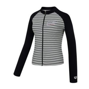 아레나 스플릿 레귤러핏 집업 래쉬가드 A5BL1PQ13_BLK