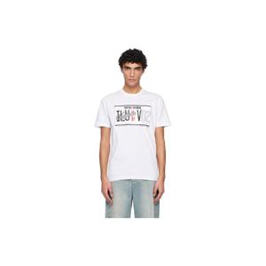 디스퀘어드2 티셔츠 화이트 Vaquera 쿨 핏 티셔츠 252148M213047