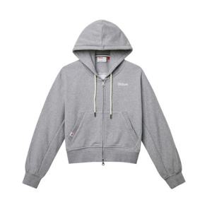 윌슨바람막이 VQA W241002LFJ21-MGR 여성 로고자수 크롭 후드집업