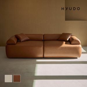 휴도 이상의 동백 2280 무빙 틸팅 모듈 3인용 쇼파 브라운 가죽 소파