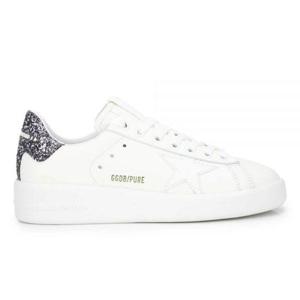 GOLDEN GOOSE 골든구스 퓨어스타 스니커즈 화이트 레더 글리터 탭 (GWF00197 F005918 11867)