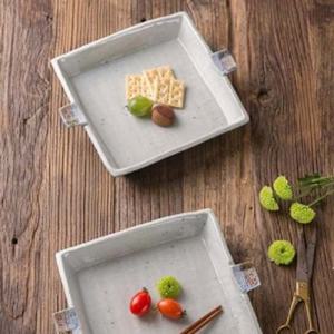 이천도자기 집으로 화이트 스톤웨어 정사각볼 20cm 식기 그릇 대접시 플레이팅 접시 샐러드볼