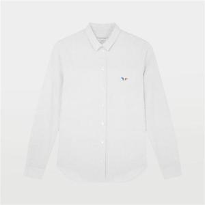 메종키츠네 트리컬러 폭스 패치 클래식 남녀공용 셔츠 AM00400WC0003 WH