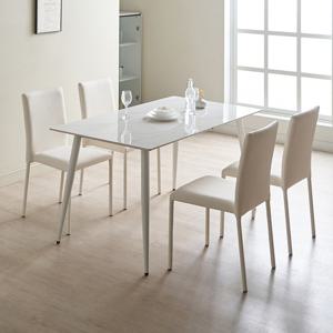 마야 단면 포세린 세라믹 4인용 식탁세트 사각 A형 (테이블1개+의자A형 4개)