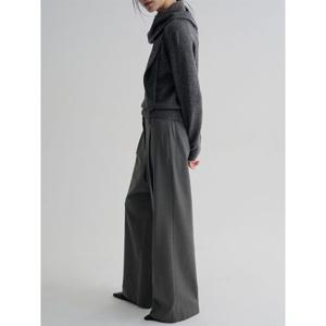 (356121WM23) [에잇세컨즈] 윈터 반밴딩 원턱 와이드 슬랙스  그레이