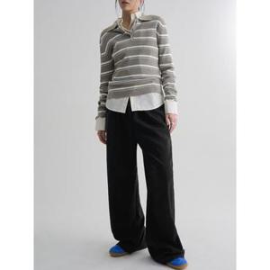 (356121WM85) [에잇세컨즈] 폴리피치 밴딩 팬츠  블랙