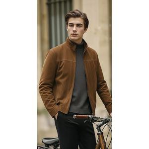 [트루젠]남자 간절기 겨울 스웨이드 세무 라이더 자켓 집업 하프