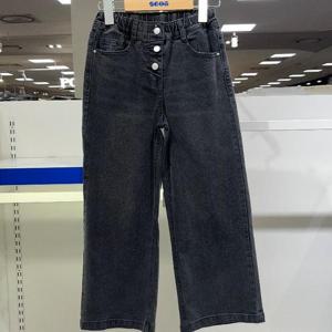 에스핏 HC21 버튼 그레이 와이드 데님 바지 SJZ101FJPT45