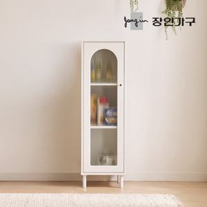 장인가구 쿠르바 모루유리 400 그릇 주방 수납장 높은형