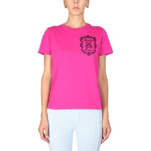 모스키노 체스트 로고 크루넥 반팔 티셔츠 07045541 1244