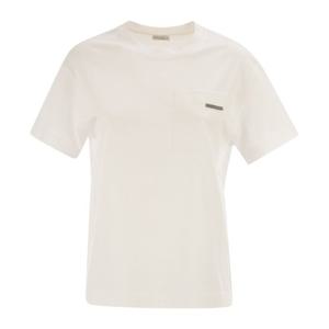 브루넬로쿠치넬리 자수 체스트 포켓 코튼 저지 티셔츠 M0T81EC7