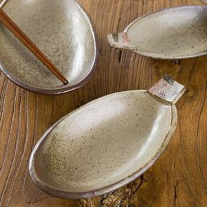 이천도자기 집으로 브라운 타원접시 대 23cm 그릇 식기 플레이팅 대접시