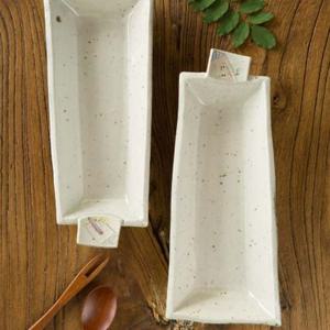 이천도자기 집으로 화이트 직사각 마름모 접시 23cm 그릇 식기 플레이팅 대접시