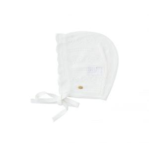 [밍크뮤]SC(아이보리)쁘띠프릴스카시니트보넷(3611180201)신생아선물 애기모자 공주모자