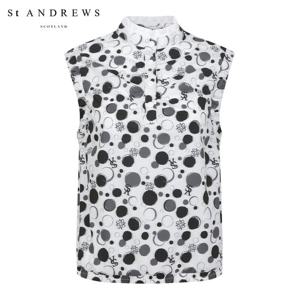 [세인트앤드류스] 여성 셔링 커프스 슬리브리스 탑 821D2TO404_WH