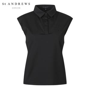 [세인트앤드류스] 여성 별 엠포 포인트 드롭 소매 민소매 티셔츠 821C2TO077_BK