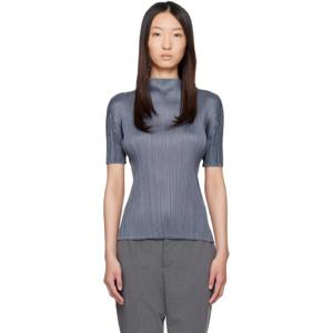 25 FW 이세이미야케 여성 블루 먼슬리 컬러 메이 탑 252941F099008
