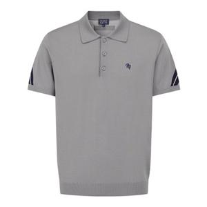 [파리게이츠]511E3SR101_GY-남성 사선 배색 포인트 카라 반팔 니트-(25년가을)