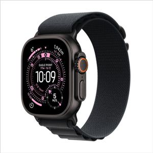 Apple 애플워치 울트라 3 49mm, GPS + Cellular (블랙 티타늄, 블랙 알파인 루프, Large) - [MF0X4KH/A]
