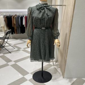 [모조] 벨티드 스카프 원피스 그린 J253XSE005