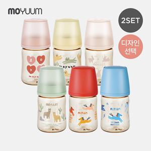 [모윰] 3세대 PPSU 노꼭지 올인원 젖병 170ml 2팩 - 디자인선택