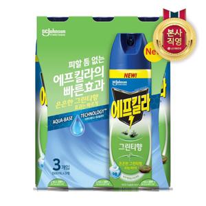 에프킬라 모기약 에어로졸 그린티향 500ml x 3개