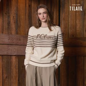 [런칭가 139000원] 프리마클라쎄 로고 스트라이프 니트 1종