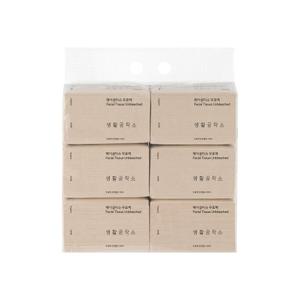 [생활공작소] 페이셜티슈 무표백 (250매x6팩)