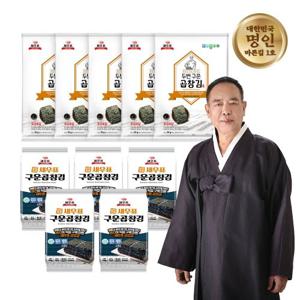 새우표 프리미엄 완도 곱창김 총 10봉 (조미김 15g x 5봉 + 무조미김 20g x 5봉)