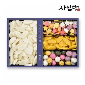 [사임당] 꽃떡국떡세트(흰 떡, 단호박 떡, 꽃 떡, 무지개 꿀떡)/총2.6kg
