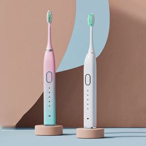 음파 전동칫솔 충전식 스마트 미세모 진동칫솔 칫솔모리필 6개 화이트 P428