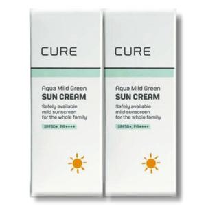 김정문알로에 큐어 아쿠아 마일드 선크림 40ml 2개