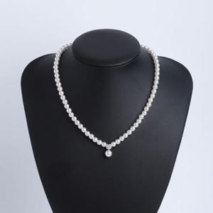 시후주얼리 8mm 진주 실버볼 6mm 진주목걸이 EC358N (WFFMZV1)