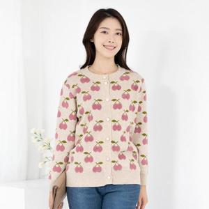 엄마옷 울 라운드 사과 니트가디건 515BMN225 중년여성/50대/60대/마담/빅사이즈/할머니옷