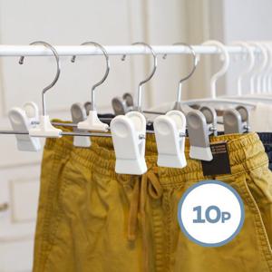 어반 코디 논슬립 바지걸이 10P (화이트/그레이)