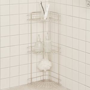 팬쉐이프 욕실 코너 선반 3단(스텐)