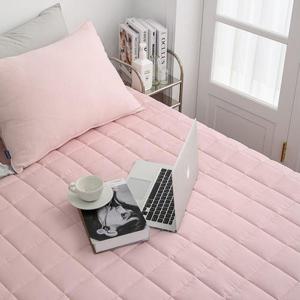 퀸매트리스커버 샤이니 누빔 순면 매트리스커버 Q 핑크베이지 단품 퀸침대커버 HWF13AEB