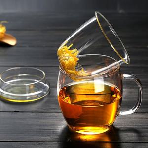 T 내열유리 차거름망 머그컵 500ml(뚜껑포함) 4P