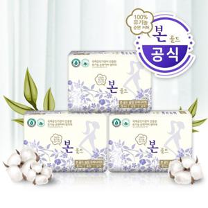 유기농본 골드 국산 프리미엄 생리대 오버나이트8Px3팩