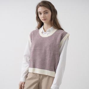 [MADE] 자가트패턴 깔끔핏 썬키 니트 조끼 (5color)